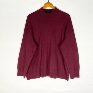 Banana‎ Republic Turtleneck Sweater Maroon Cotton Red Size XL Mock Neck